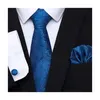 Neck Ties Woven Fashion Brand Silk Tie Handkerchief Cufflink Set Necktie Shirt Accessories Gold Man's Plaid Gift for Boyfriend 231128