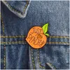 Cartoon Accessories Just Peachy Cute Small Funny Enamel Brooches Pins For Women Christmas Demin Shirt Decor Brooch Pin Metal Kawaii Ba Dhc9J