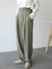 Women's Pants Capris CHIC VEN Simple Casual Women Twill Suit Pants Wide Leg Pants Straight Floor Pants Office Ladies Female Trousers 231128