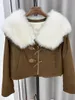 Women's Fur Coat Lapel Short High-waisted Version Of The Single-breasted Design Warm And Comfortable 2023 Winter 1122