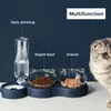 Double bol d'alimentation automatique pour chat et chien, nourriture et eau, support haut, bol à boire antidérapant, chaton, chiot, fournitures pour animaux de compagnie