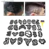 Tatuagens Coloridas Desenho Adesivos Profissionais 25pcs Modelo de Tatuagem de Cabelo Coloração Escultura Padrão Estêncil Estilo de Cabelo Acessórios de Adesivos de Tatuagem Salão de BelezaL