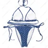 Été plage femmes mode sexy maillot de bain nager bikini maillots de bain natation deux pièces lettre imprimée sans soutien-gorge soutien à armatures bikinis dames vêtements de plage