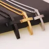 Chaînes cadeau de mode mâle couleur argent noir or croix pendentif collier pour hommes en acier inoxydable Sanctus bijoux