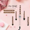 Curling Irons 5 in 1 Ceramic Curler Iron Set Professional Ceramic Curling Iron Rotatable Stylist Wand Wave Styling Tool Q231128