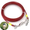 Halsbanden Vastbinden Sterke hondenriem Rode huisdierkabel voor honden tot 120 LBS 30 voet huisdier Drag Leash Rope Outdoor Camping Halsband Hardware