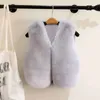 Weste Herbst Winter Kinder Mädchen Faux Pelz Weste Mode Dicke Warme Kinder Oberbekleidung Baby Mädchen Mäntel Jacke Kleidung 231128