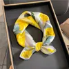 Scarves 100 Real Silk Square Scarves Women Bandana High Quality Printed Foulard Hair Tie Soft Neckerchief J230428