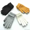 Mitaines pour enfants Nouvel hiver épaissir les gants chauds pour hommes femmes couleur unie tricoté mitaines à écran tactile en plein air cyclisme ski gants à tricoter