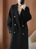 Womens Wool Blends Autumn Winter Korean Style Double Sided Cashmere Coat Medium Längd 100% Woolen Women Jacket 231127