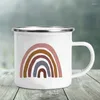 Mugs Than Heart Print Camping Enamel Cups Tourist Water Coffee Tableware Picnic Outdoor Travel Heatable Cooking Cookware Hiking
