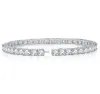 Chain Djmax Luxury 1CT D Färgarmband S925 Silver Bangle Round Bag Star Moon Armband Elegant Wedding 231128