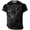 Heren T-shirts Dominante Leeuw 3D Print T-shirt Dier Tijger Patroon Zomer Casual Streetwear Sneldrogend Mode Kleding