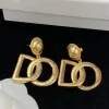 الموضة الكلاسيكية 18K خطاب الذهب دانديلير القلادة أقراط المرأة مصمم العلامة التجارية Simplicity Jewelry 2.3.4cm جودة عالية اختيارية مع مربع