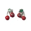 Créatrice Viviene Westwoods Nouvelle Viviennewestwood Empress Dowager Cherry Saturn Boucles d'oreilles Frais et doux Petit parfum Moulin à vent Millies Planet Boucles d'oreilles