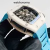 デザイナーri mlies luxury watchtitanium rm011ワインバレルスチールウォッチ多機能タイミング防水ラバーバンド男性