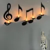 Bougeoirs 4pcs Music Note Porch Home Decor Gift Wall Mounted Holder Metal Farmhouse