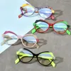 Sunglasses Anti Blue Light Reading Glasses Female Brand Vintage Acetate Cat Eye Eyeglasses Frame Women Prescription Red Green Black