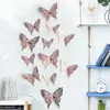 Stickers muraux 12 pièces/lot 3D creux doré argent papillon Art décorations pour la maison décalcomanies pour fête mariage affichage boutique