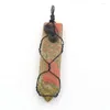 Pendant Necklaces Gun Black Wire Wrap Sword Shape Cherry Quartz Blue Sand Stone Ethnic Style Jewelry