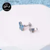 Stud G23 Titanium Butterfly Ear Stud Inset Horse Eye Zircon Fashion Women's Banquet Ear Bone Stud Lip Stud Piercing Jewelry YQ231128