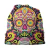 Bérets mexicains crâne de sucre jour des morts Art Bonnet chapeaux Hip Hop tricot chapeau pour hommes femmes hiver chaud Skullies bonnets casquettes