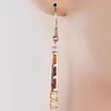 Boucles d'oreilles pendantes KONGMOON 4mm coupe ronde Orange CZ mexicain brun opale de feu argent plaqué bijoux pour femmes goutte