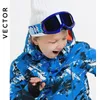 Skibrille VECTOR Kinder-Outdoor-Brille Antibeschlag-Doppelschicht-TPU-Skibrille Kinder-Windschutzbrille Bergsteigerspiegel 231127