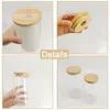 USA CA VOORRAAD 16oz sublimatie glas blanks met bamboe deksel mat bier kan borosilicaat tuimelaar Mason Jar kopjes mok met plastic rietje 50pcs/ctn