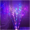 Décoration de fête décorative Bobo Ball LED ligne avec bâton vague chaîne ballon éclairer pour Noël Halloween anniversaire maison Dhcw5