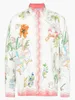 24SS Nieuw Casablanca designer shirt heren en dames Origineel product Tafeltennisracket Bloemenprint Zijden casual shirt met lange mouwen CASABLANCA