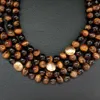 قلادات مطرز yygem 18''21 '' 4Strands Natural Smoky Quartz Tiger Eye Necklace for Women 230428