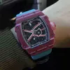 Designer Ri mlies Luxe horloges kleur koolstofvezelnet rood dameshorloge rm67 volautomatisch mechanisch wijnvat uitgehold r H