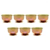 Ensembles de vaisselle 7 pcs Alliage Autel Coupe Zen Bol Yoga Décor Récipient d'eau Offrant Sacrifice Bureau Topper