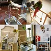 Zit Parrots Parrots Playground Natural Wooden Parrot Parch Gym Play Stand Parakeet Ladders met feederbekers en speelgoedbeweging spelen