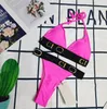 Designer Bikini Damen Bademode Luxus Bikinis goldener Buchstabe rosa sexy Badeanzug