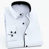 Men's Dress Shirts Men Shirt Fashion Causal Long Sleeved Male Dress Social Business Brand Shirts Comfort Soft Weeding Party White Gift Shirts P230427