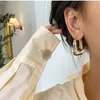 Stud Trendy Transparent Resin Hoop Earrings for Women Girls Geometric Irregular Metal Acrylic Earrings Party Jewelry 231127