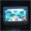 Akvarier Simation Ornamental Fish Tank Lamp Aquarium Sea View Small Table Home Night Decoration Desktop 230923 Drop Delivery Garden Dhnro