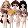 Poupées 16 cm bjd corps 18 avec tête et chaussures Mini nues 13 articulations mobiles yeux 3D pour enfants bricolage jouets 230427