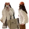 Women's Trench Coats Fashion Fashionmonger Classic Simple Down 2023 Short Small Milk Huhoo Lightweight Loose Cotton Padded Jacket