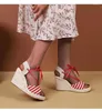 Scarpe eleganti Sandali con zeppa espadrillas da donna Comode e traspiranti Zeppe da donna con lacci con bocca di pesce che possono essere indossate