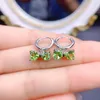 Kolczyki stadninowe kobiety srebrne srebrne 925 Peridot Natural Gem imitacja 2023 Trendy butique