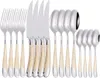 Dinnerware Sets 16 Silverware Set Stainless Steel Flatware Spoon And Fork For4 Kitchen Utensil Cutlery Mirror Finish Dishwasher Safe