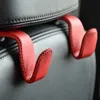 Uppgraderad 1st förvaringshållare för bilhuvudstödkrokar som hänger Purses Auto Fastener Back Seat Organizer Pu Leather Bakställ Portable Portable