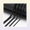 2mm 3mm 5mm Black Round Box Link Chain Necklace For Men Boy Stainless Steel Chain Necklace Whole Drop Jewelry KNM1183490875