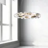 샹들리에 포스트 모더니즘 아트 스톤 디자이너 라운드 G4 LED 샹들리에 조명 광택 서스펜션 조명기구