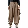 Pants YJSFG HOUSE Brand Mens Harem Pants Grey Hippie Hip Hop Plain Aladdin Martial Male Harem Pants Loose Baggy Trousers Drawstring