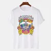 Camisetas 70s retro esqueleto arte psicodélico camiseta mulheres manga curta oversized boho vintage estética tshirt bruxa superior hippie roupas