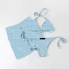 Designer Letter Velvet Swimwears Fashion 3 Piece Set Sexig Swimsuit Luxury Brand Women Bikini Summer Beachwear Bathing Suit